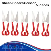 AAPRO 5PC SHEEP GOAT SHEARS/ SCISSOR VETERINARY INSTRUMENT SHARP BLADE COLOR RED