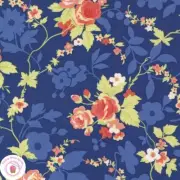 Moda FRUIT COCKTAIL 20460 12 Blue Boysenberry Navy Floral FIG TREE Quilt Fabric