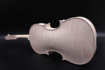 Professional 4/4 White Violin Flame Maple Spruce Handmade Violin Unfinished DIY