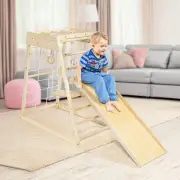 Toddler Climbing Frame,Indoor Playground,Wood Toddler Playset Montessori 7-In...