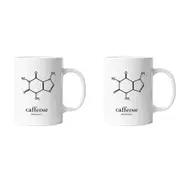 2x Geek Culture Caffeine Molecule Drinking Coffee/Tea Mug w/ Handle WHT 9.5cm