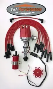 small cap CADILLAC 390 365 331 HEI Distributor + 45K COIL + RED USA PLUG WIRES