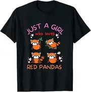 [X.Style] Just A Girl Who Loves Red Pandas Cute Zoo Mammal Kids ds1212 T-Shirt