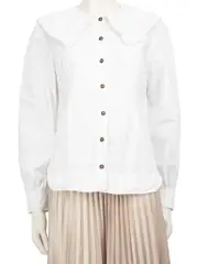 White Ruffle Collar Shirt