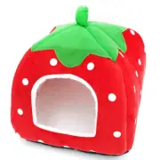 Strawberry Hamster House Guinea Pig Hideout Small Animal Bed Hideaway Hide Hut C
