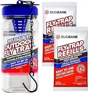 Reusable Fly Traps Outdoor Fly Traps with 2 Natural Fly Magnet Bait Refills. Flies Trap Outdoor Reusable Fly Trap Jar Fly Trap Fly Catchers Outdoor Fly Bait Fly Bags Flytraps Stable Fly Trap Bait