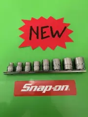 snap-on tools 3/8" drive socket set sae 12 point chrome shallow 5/16 to 3/4" new