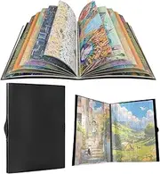 Large Puzzle Storage Folder 1000-Piece Puzzle Storage Keeper with 10/20 Pages Side Insertion Puzzle Organizer Album Saver for Valentine Day Gift (Black1,20pages)