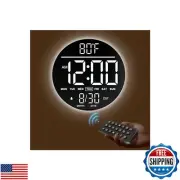 JALL 10" Large Digital Wall Clock, withTimer, Dimmer, LED Display, 8 RGB Colo