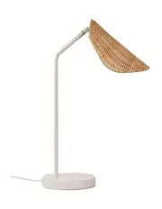 [Oriel Lighting] MaltaRattan Table Lamp in White