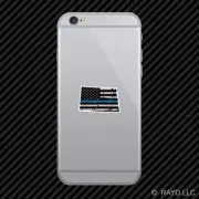 Distressed Thin Blue Line North Dakota Shaped Subdued US Flag Cell Phone Sticker