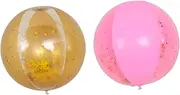 QUMIIRITY 1Set Transparent Sequin Inflatable Beach Balls Beach for Pool Parties Glittering Fun for All Ages Easy to Inflate for Outdoor and Indoor Play