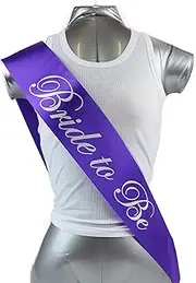 Sashes Hens Sash Party Purple/Silver - Bride To Be One Size Bride to Be