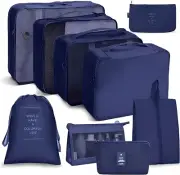 NEXNEOM Packing Cubes Blue Pack 9 - Multifunctional Clothing Sorting Package - C