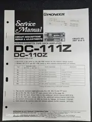 Pioneer DC-111Z/DC-110Z Cassette Tape Deck Amplifier Service Manual