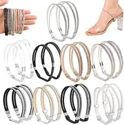 [xiteluo] Elastic High Heels Shoe Straps, High Heel Anti-Loose Straps, Anti Loose Strap for High Heels, Rhinestone Elastic Shoe Ankle Straps, Detachable Shoe Straps for Heels (9PCS)