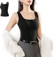 [Wryhaul] Shamfreshen U Neck Shapewear Built-in Bra Tank, Tank with Built in Bra for Women High Support, High Support Tank U Neck, Tummy Control Compression Tank Tops