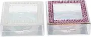 LIFKOME 2pcs Eyelash Storage Box Makeup Tool Case Round Tray Portable Lash Organizer