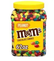 M&M'S Peanut Milk Chocolate Candy Bulk Jar (62 oz.)