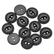 50pcs Black Round Sewing Buttons 18mm Resin 2-Hole Fish Eye Craft Button