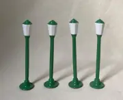 Set of 4 lampposts, 3" tall, #1 or Standard gauge train layout, Reproduction