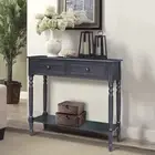 2-Drawer Rectangle Side Table w/ Shelf, Entryway Desk for Living Room, Bedroom