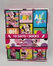 10 Days of Socks Disney Minnie Mouse Advent Calendar Girls Size 2T-4T Brand New