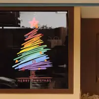 在飛比找蝦皮購物優惠-2024聖誕節裝飾場景佈置 裝飾貼紙 靜電貼紙 店鋪節日聖誕