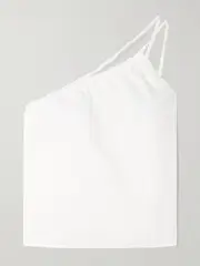 [Deiji Studios] Deiji Studios - One-shoulder Organic Cotton-poplin Top - White - small small White