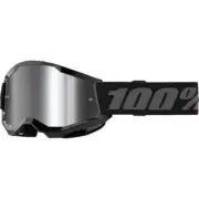 100% Percent Strata 2 Black Silver Mirror Kids Goggles