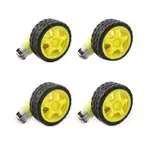 4 PCS FOR ARDUINO SMART CAR ROBOT PLASTIC TIRE WHEEL WITH DC