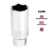 Cr-V 3/8" Dr. 6PT 21mm Thin Wall Spark Plug Socket with Magnetic & Hex Bolster