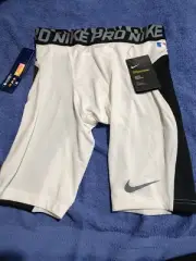 Nike Pro Hyperstrong Baseball Compression Shorts White-Blk 880669-100 Men SMALL
