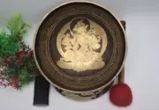 Exquisite 9" Handcrafted Green Tara Singing Bowl-Immerse Yourself in Serenity