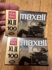 Maxell XL II Audio Cassette Tapes 2 Pack 100 Minutes Hi Output Black Magnetite