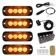 LED Amber Car Truck Emergency Beacon Warning Hazard Flashing Strobe Lights 4X4
