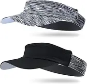 [Arcweg] Sun Visor Hat Women Men Sports Headband Elastic with Brim UV Protection UPF 50+ Foldable Sun Cap Sweatband 20.5''-22''
