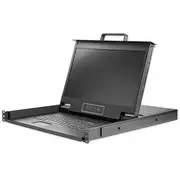 StarTech Rackmount KVM Console HD, 1U 17" LCD VGA KVM Drawer w/Cables - RKCONS17HD