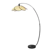 Sarantino Minimalist Metal Arc Synthetic Rattan Floor Lamp