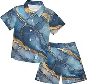 [Caihoyu] Baby-boys Toddler Short Sleeve Button Down Tops + Shorts Set Toddler Baby Boy Outfit Infant Little Boy Gift