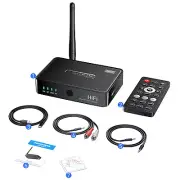 3in1 Bluetooth 5.1 Receiver Wireless NFC to RCA Stereo Audio Amplifier Adapter