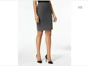 Anne Klein Gray Wool Blend Pencil Skirt Size 12p Women's NWT