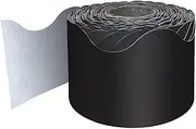 Carson Dellosa 65Ft of Black Bulletin Board Borders, 1 Roll of Scalloped Trim for Rolling Whiteboard, Cork and Posterboard, Party, Office Decorations, and Classroom Decor