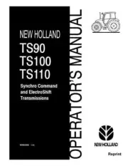 New Holland TS90 TS100 TS110 Synchro Command Tractor Operators Manual PDF/USB