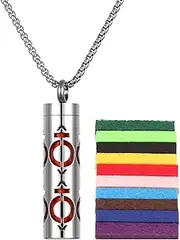 Scent Necklace - Stainless Steel Perfume Necklace with Oil Diffuser Pads, Calming Aromatherapy Pendant for Men & Women, perfect for gift