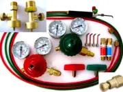 Propane/Acetylene Oxygen Jeweler Mini Torch Kit Valves Regulators Flash Arrestor