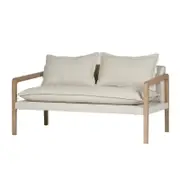 Belle Coolum Rubber/Wood Sofa w/ Cushion 77x150cm - Cream