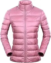 [Jegsnoe] Women Down Ultra Light Down Jacket Lightweight Windbreaker Warm Thin Coat