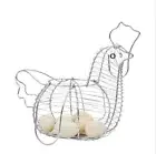 Creative Hen Shaped Chicken Egg Holder Basket Kitchen Storage Metal Wire 30 Eggs