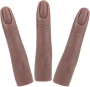DRESSOOS Nail Art Practice Hand 3pcs Fake Mannequin Fingers Joint for Nail Supplies Diy